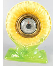 Foley Faience Yellow Sunflower desk thermometer